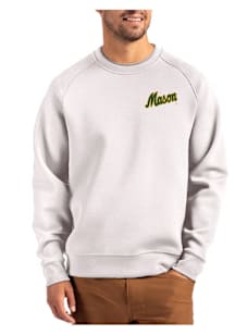 Cutter and Buck George Mason University Mens Grey Vault Roam Long Sleeve Crew Sweatshirt