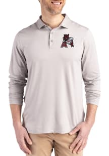 Cutter and Buck Arkansas Razorbacks Mens Grey Vault Coastline Long Sleeve Polo Shirt