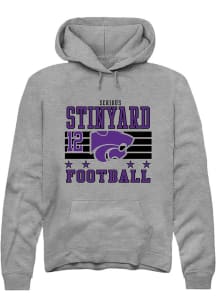 Serious Stinyard Rally Mens Grey K-State Wildcats NIL Striped Player Hood