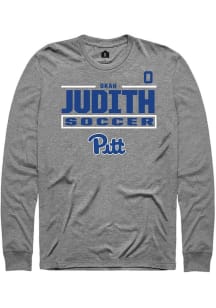 Okah Judith Mens Graphite Pitt Panthers NIL Stacked Box Long Sleeve Player T Shirt