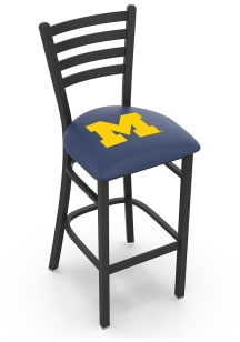 Black Michigan Wolverines Stationary Pub Stool