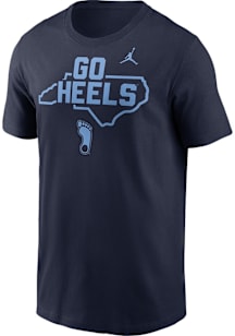 Nike North Carolina Tar Heels Navy Blue Cotton Short Sleeve T Shirt