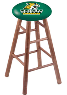 Northern Michigan Wildcats Round Cushion Maple Pub Stool - Brown