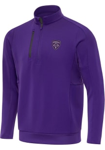 Antigua Louisville City FC Mens Purple Generation Long Sleeve Qtr Zip Pullover