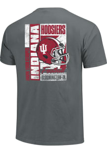 Indiana Hoosiers Football Retro Poster Short Sleeve T Shirt - Charcoal