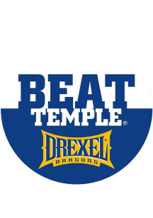 Navy Blue Drexel Dragons 3&quot; Beat Temple Button