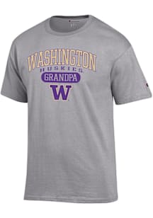 Champion Washington Huskies Grey Pill Box Grandpa Jersey Short Sleeve T Shirt
