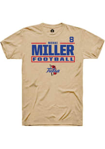 Mekhi Miller Rally Mens Brown Tulsa Golden Hurricane NIL Stacked Box Player T Shirt