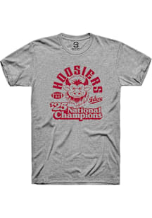Summit Sportswear Indiana Hoosiers Grey Vintage 2025 National Champions Short Sleeve T Shirt