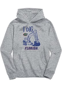 Vive La Fete Florida Gators Toddler Grey Excavator Long Sleeve Hooded Sweatshirt