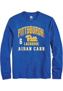 Aidan Carr Rally Mens Blue Pitt Panthers NIL Arch Logo Tee