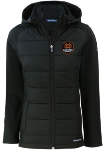 Cutter and Buck Houston Dynamo Womens Black Evoke Hood Heavy Weight Jacket