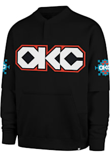47 Oklahoma City Thunder Mens Navy Blue City Edition Double Layer Snap Long Sleeve Fashion Sweatsh..