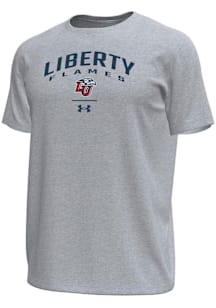Under Armour Liberty Flames Grey Arch over logo Tech Stretch Short Sleeve T Shirt