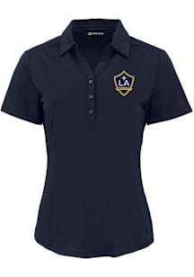 Cutter and Buck LA Galaxy Womens Navy Blue Forge Eco Polo Short Sleeve Polo Shirt