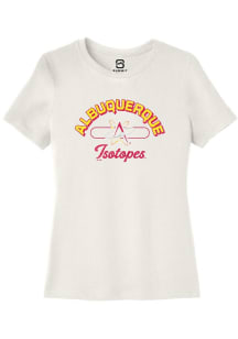 Summit Sportswear Albuquerque Isotopes Womens White Vintage Arch Script Short Sleeve T-Shirt