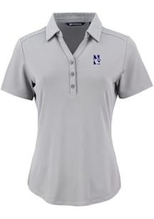 Cutter and Buck Northwestern Wildcats Womens Ash Forge Eco Polo Short Sleeve Polo Shirt