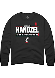 Morgan Handzel Cincinnati Bearcats Mens Black NIL Stacked Box Player Crew
