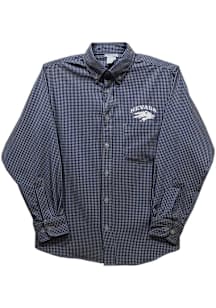 Vive La Fete Nevada Wolf Pack Youth Navy Blue Gingham Long Sleeve Polo