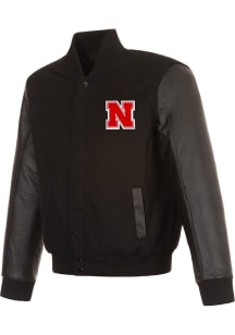 Nebraska Cornhuskers Reversible Wool and Leather Heavyweight Jacket - Black