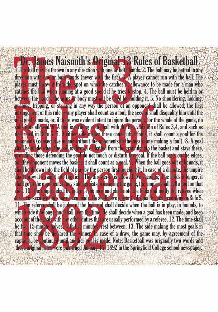 Kansas Jayhawks 13 Rules of Basketball Stone Tile Coaster