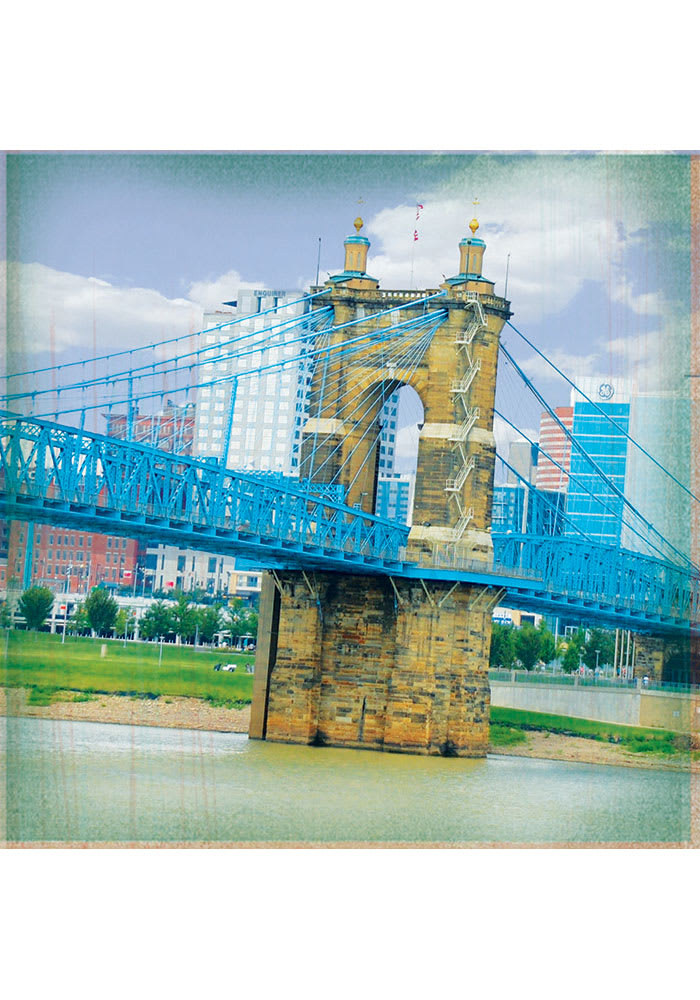 Cincinnati John A. Roebling Suspension Bridge 4x4 Coaster