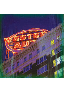 Kansas City Western Auto Sign 4x4 Coaster
