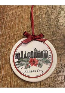 Kansas City Skyline Poinsettia Ornament