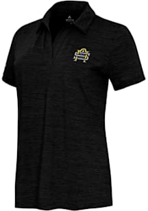 Antigua San Antonio Brahmas Womens Black Alternate Layout Short Sleeve Polo Shirt