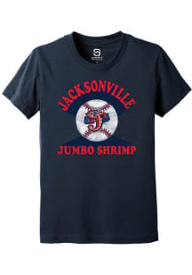 Summit Sportswear Jacksonville Jumbo Shrimp Youth Navy Blue Soft Arch Short Sleeve T-Shirt