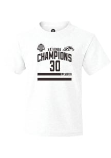 Hampton Slukynsky Youth White Western Michigan Broncos NIL 2025 National Champions Shirzee Short S..