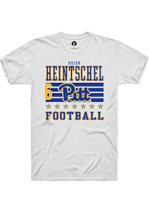Mason Heintschel Rally Mens White Pitt Panthers NIL Striped Player T Shirt