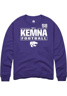 Will Kemna Rally Mens Purple K-State Wildcats NIL Stacked Box Player Crew
