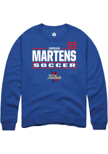 Jordan Martens Rally Mens Blue Tulsa Golden Hurricane NIL Stacked Box Player Crew