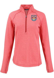 Cutter and Buck New York Red Bulls Womens Red Pehastin Qtr Zip