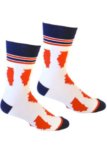 Illinois Red White Blue Shapes Mens Crew Socks