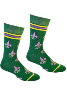 Mardi Gras Fleur Dis Lis Shapes Mens Crew Socks