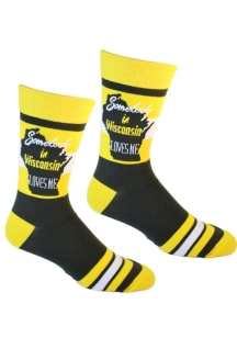 Wisconsin Somebody Loves Me Mens Crew Socks