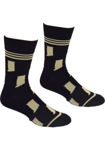 Indiana Gold Black Shapes Mens Crew Socks