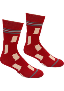 Indiana Crimson Cream Shapes Mens Crew Socks