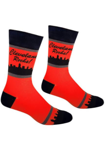 Cleveland Rocks Skyline Mens Crew Socks