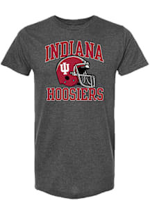 Summit Sportswear Indiana Hoosiers Dark Grey Football Helmet Short Sleeve Fashion T Shirt