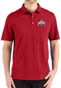 Cutter and Buck Ohio State Buckeyes Red Advantage Refresh Pique Big and Tall Polo