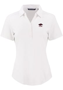 Cutter and Buck Arkansas Razorbacks Womens White Alumni Forge Eco Polo Short Sleeve Polo Shirt