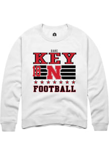 Dane Key Rally Mens White Nebraska Cornhuskers NIL Striped Player Crew
