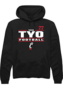 Taran Tyo Cincinnati Bearcats Mens Black Football NIL Stacked Box Player Hood