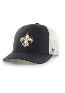 New Orleans Saints Trucker Adjustable Hat - Black