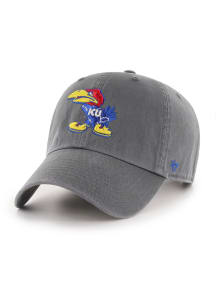 47 Kansas Jayhawks Clean Up Adjustable Hat - Charcoal