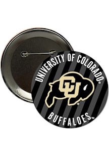 Colorado Buffaloes 3" Stripes Button - Black