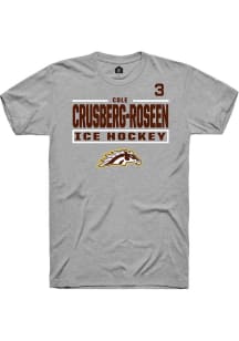 Cole Crusberg-Roseen Rally Mens Grey Western Michigan Broncos NIL Stacked Box Player T Shirt